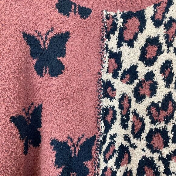 POL Cheetah Butterfly Color Block Sweater Multicolor - Picture 3 of 4